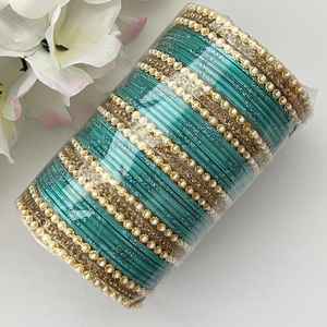 Vintage Custom Design Trendy High-quality Wedding Jewelry Elegant Multi-Color Pearl Stone Bridal <b>Bangles</b> Geometric Pattern Gold - Product Image 3