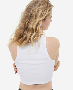 T-shirt court Y2K été 2026 de haute qualité 100 % coton respirant, t-shirt uni sexy en tissu tricoté anti-boulochage - Product Image 4