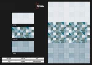 Carreaux muraux en porcelaine numérique brillant de qualité supérieure 300x600mm Accents élégants pour intérieurs pour appartements hôtels villas Adhésif facile - Product Image 3