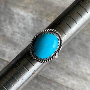 Bague tournante classique en argent sterling 925 avec pierre précieuse turquoise Sleeping Beauty sertie clos pour fiançailles, mariage et anniversaire - Product Image 1