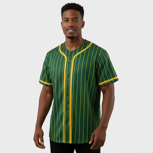 Uniforme de Béisbol Personalizado con Sublimación Digital, Transpirable, Tallas Grandes, Color Amarillo, Diseño a Medida - Product Image 1