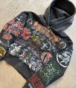 Nouveau sweat à capuche court à épaules tombantes uni, tendance, délavé à l'acide, grande taille, pour hommes, sweat-shirts et pulls de grande taille - Product Image 2