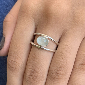 แหวนแต่งงานสเตอร์ลิงเงิน925ไม่ซ้ำใครสง่างามพลอยเจียระไนทรงรีทรงไข่การตั้งค่าครบรอบคลาสสิก - Product Image 4