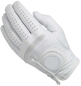 Gant de golf pour main droite, blanc, bleu marine, en cuir véritable, antidérapant, fermeture auto-agrippante, gant de sport unisexe - Product Image 2