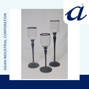 100% Top Grade Metal Made <b>Glass</b> <b>Candle</b> <b>Holder</b> with Unique Designed Black Finished <b>Glass</b> <b>Candle</b> <b>Holder</b> For Sale - Product Image 3