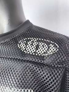 Maillot de football américain noir sérigraphié à col rond pour hommes, maillot respirant à manches courtes, sport ample, maille 100% polyester - Product Image 3