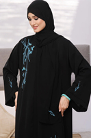 Abayas musulmanes personnalisées à sequins pour femmes, robes longues décontractées imprimées, grande taille, col montant, extensibles dans les quatre sens, vente en gros
