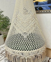 100% fait à la main macramé balançoire suspendue intérieur extérieur Boho Style macramé tissé à la main grand hamac suspendu chaise balançoire