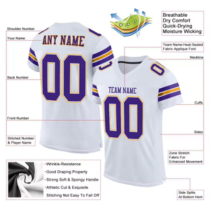 Camiseta de Fútbol Americano Personalizada, Transpirable, de Talla Grande, Manga Corta, de Alta Calidad, para Equipos, Spandex/Algodón, Antibacteriana, de Secado Rápido - Product Image 4