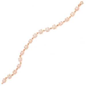 Pulsera de Plata de Ley 925 con Diseño de Copo de Nieve, Bisel Redondo Blanco con Cristales - Product Image 4