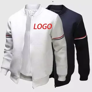 Veste de baseball personnalisée de haute qualité pour hommes, col montant, bombardier hip-hop, manteau en satin matelassé, hiver Letterman, respirant sur le devant - Product Image 1