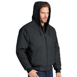 Veste brodée de travail à capuche gris anthracite avec fermeture éclair complète pour hommes de haute qualité automne hiver - Product Image 3