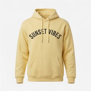 Sweat-shirt à capuche décontracté pour homme, couleur unie personnalisable, automne-hiver, coton épais 400 à 500 g/m², veste polaire imprimée - Product Image 1