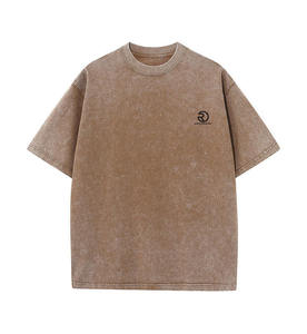 2025 Listo para enviar Street Acid Wash Camisetas Logotipo personalizado Venta al por mayor Acid Wash Camiseta de gran tamaño 100% algodón - Product Image 5