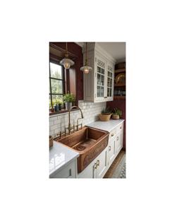 อ่างล้างจานทองแดงพรีเมียม ดีไซน์ทันสมัย ปรับแต่งได้ ทนทาน พื้นผิวโลหะแบบตอก สำหรับการใช้งานหนักในชีวิตประจำวัน - Product Image 4