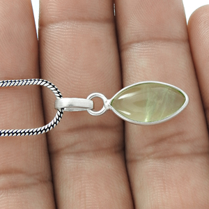 ของขวัญแต่งงานที่สมบูรณ์แบบสำหรับคนรัก จี้ห้อยประดับด้วยพลอยเพรนไนต์ธรรมชาติ เงินแท้ 925  งานละเอียดประณีต  พร้อมตราประทับ  รับผลิตแบบ OEM - Product Image 4