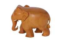 HANDICRAFTS INN Figurine d'éléphant en bois artisanale de 3 pouces, style antique poli, décoration d'intérieur, ornement de table, objet de collection