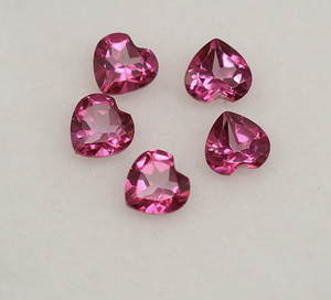 Topaze rose naturelle en forme de cœur, pierre précieuse facettée, vente en gros, prix de gros du fabricant, prix d'usine de bijouterie - Product Image 4