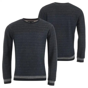 <b>Men's</b> 100% Cotton Crewneck Pullover <b>Sweatshirt</b> Long Sleeve Regular Fit Anti-Pilling Knitted Sweater Dark <b>Grey</b> - Product Image 1