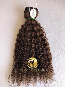 La mejor calidad #4 Kinky 18 "Color rizado Paquetes al por mayor Templo indio crudo Directo de la máquina de La India Cabello humano de doble trama - Product Image 4