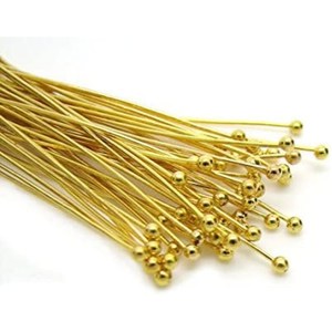 หมุดหัวบอลแบนขนาด 25 มม. ชุบทอง เงิน และโรสโกลด์ ทำจากทองแดง สำหรับงานประดิษฐ์เครื่องประดับ พร้อมลูกปัดอัญมณี ขนาด 22 เกจ - Product Image 3