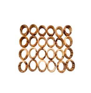 Wooden Carved Napkin Rings Set of for <b>Table</b> Handicrafts Wood Napkin Ring Set with 8 Decorative for Sale - Product Image 3