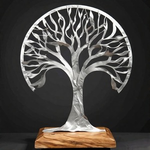ZenithTree SilvaForm CelestialBranch, elegante escultura artística de árbol de Metal para exhibición de pared o mesa en hogares modernos - Product Image 4