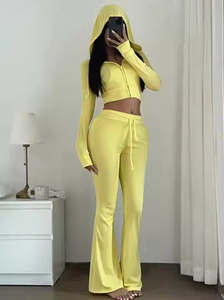 Ensemble de survêtement sport deux pièces pour femme, poids lourd, formel, avec poche, respirant, vêtements de sport, survêtement - Product Image 2