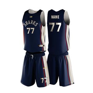 Uniforme de basket-ball de haute qualité pour hommes Style de jeu imprimé respirant de couleur unie à la mode - Product Image 1