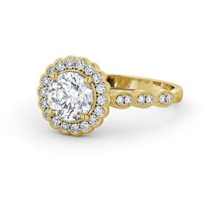 Bague de fiançailles pour femme en or rose 18 carats Vintage Halo floral Cluster Lab Grown Diamond Filigrane Milgrain IGI Certifié pour les fêtes - Product Image 5