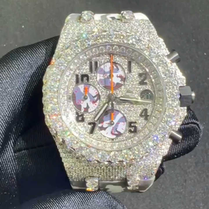 Montre mécanique de luxe unisexe, diamant cultivé en laboratoire VVS, boîtier carré en acier inoxydable, mouvement Miyota, 20 mm, analogique, verre de bonne qualité - Product Image 1