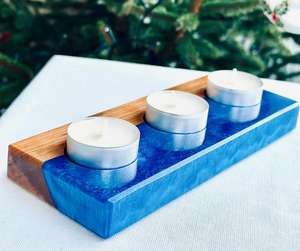 Luxury Handmade Resin & Wood Candlestick Holder Artistic <b>Candle</b> Stand with Customized Shape for Hotel Restaurant <b>Spa</b> Home Decor - Product Image 1