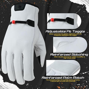 Guantes de trabajo de cuero para hombre-Guantes de trabajo de construcción y patio-Guantes de seguridad resistentes a pinchazos para paisajismo y uso al aire libre - Product Image 4