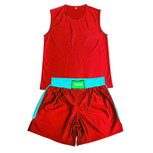 ชุดเสื้อชกมวยผ้าโพลีเอสเตอร์100% ชุดเสื้อกางเกงมวยชุดเครื่องแบบมวยกางเกงขาสั้นโพลีเอสเตอร์สำหรับเล่นวูซูแซนดา - Product Image 5