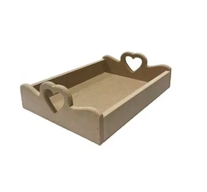 Plateau rectangulaire en bois fait main, écologique, style classique, poignées confortables, support intemporel, café, réception d'invités, qualité alimentaire - Product Image 1