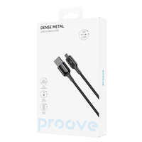 Proove métal dense Micro USB 2.4A charge câble de données tressé en Nylon pour chargeur de téléphone portable Android câble de Date couleur noire