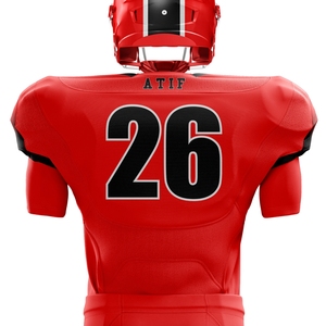Custom <b>Red</b> Black American Football Uniform Men Team Jersey Pants Breathable Moisture-Wicking Tackle Twill Durable Front - Product Image 3