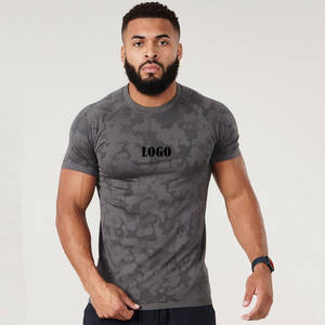 เสื้อยืดทรงสลิมฟิตสำหรับผู้ชายวัสดุถักผ้าฝ้ายสีทึบออกแบบโลโก้ได้ตามต้องการ - Product Image 5