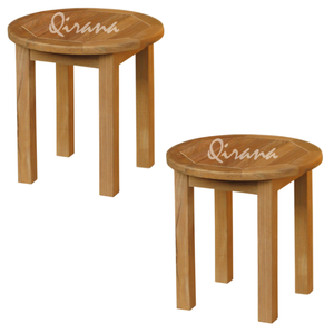 Mobilier de maison Table basse ronde classique Table basse minimaliste en bois de teck 50 cm à latte ronde pour le salon, la terrasse - Product Image 5