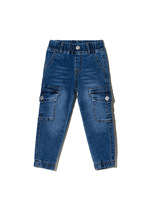 Nouvel Arrivage Usine : Lot de 3 Jeans Cargo Enfant Coupe Droite 6-9 Ans, Denim Délavé Moyen, Poches Latérales pour Garçons
