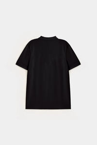 Camiseta Polo de punto informal de manga corta Camiseta Polo de ajuste clásico Camisetas de verano Ajuste estándar Camiseta Lisa para hombre Negro - Product Image 6