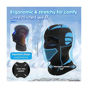 Windproof Full Face Balaclava <b>Mask</b> for <b>Ski</b> and Motorcycle Riding Lightweight Warm Elastic Fit Helmet Compatible Unisex Dark Gray - Product Image 6
