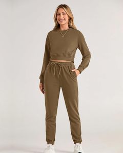 Women Training Gym Wear Track Suits Custom Made Two 2 Piece Sweat Suit Set Jogging Wear New Designs Tracksuit for Women - Product Image 5