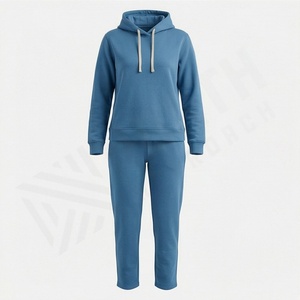 Ensemble de survêtement décontracté à capuche pour femmes, vêtements d'hiver, coupe régulière, vente en gros, 2 pièces, tenue de jogging athlétique, salle de sport - Product Image 1