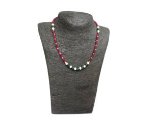 Collier pendentif en argent Sterling 925 avec perle d'eau douce naturelle et émeraude rubis teinte pour femmes et filles - Product Image 4