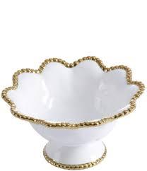 Tazón para Servir Alimentos de Diseño Elegante, Hecho de Material Blanco, Forma Grande, Estilo Lujoso, Hoja Dorada Antigua, Moderno y Decorativo - Product Image 5