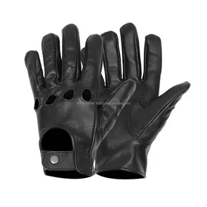 Gants en cuir Pu pour hommes Gants couleur noire imperméable chaud hiver conduite moto écran tactile gants de conduite en cuir