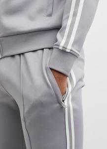 Conjunto Deportivo Informal de Invierno para Hombre, Ecológico, Transpirable, Talla Grande, con Cordón, Estampado Sólido Gris, de Alta Calidad - Product Image 5