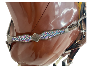 Ensemble de collier de poitrine de bride de cheval occidental en cuir Ensemble de collier de poitrine de bride légère 100% véritable vache argentine authentique - Product Image 6