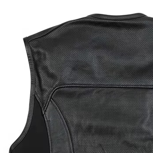 Chaleco de Cuero Personalizado de Alta Calidad 100% Genuino para Motociclistas, Chaleco Corto para Invierno, Caza, Ropa Exterior de Lona - Product Image 4